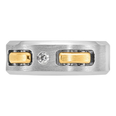 Men's 14K Two-Tone Gold Diamond 3-Stone Ring Mounting – view 5