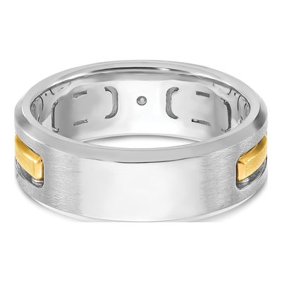 Men's 14K Two-Tone Gold Diamond 3-Stone Ring Mounting – view 7