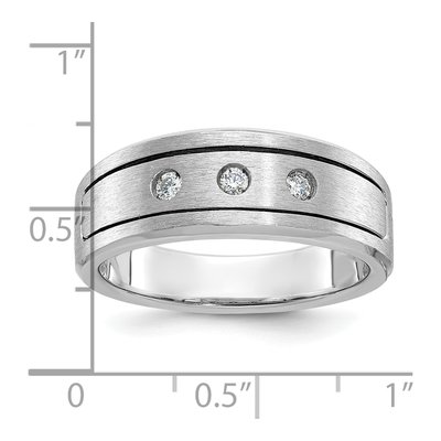 Men's 14K White Gold 3-Stone Ring Mounting – view 3