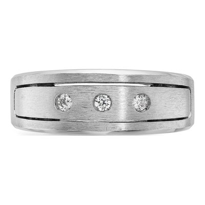 Men's 14K White Gold 3-Stone Ring Mounting – view 6