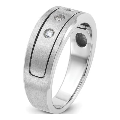 Men's 14K White Gold 3-Stone Ring Mounting – view 8
