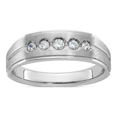 Men's 14K White Gold 5-Stone Ring Mounting