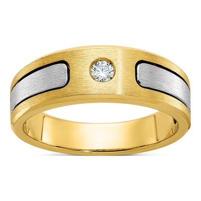 Men's 10K Two-Tone Gold Diamond Ring Mounting