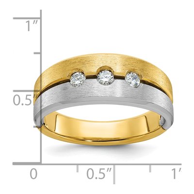 IB Goodman 14K Two-Tone Diamond 3-Stone Men's Ring – view 3