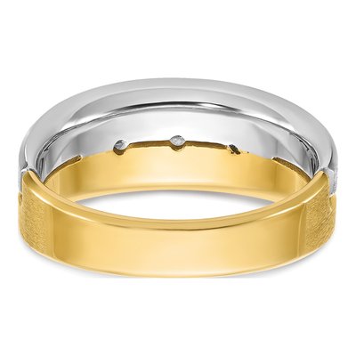 IB Goodman 14K Two-Tone Diamond 3-Stone Men's Ring – view 7