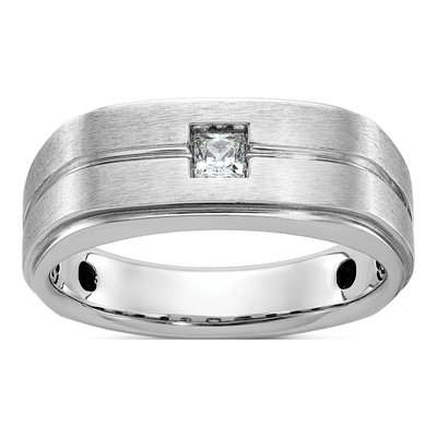Men's 14K White Gold Diamond Ring Mounting