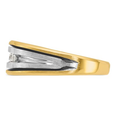 Men's 10K Two-Tone Gold 1/4 ct tw Diamond Ring – view 3
