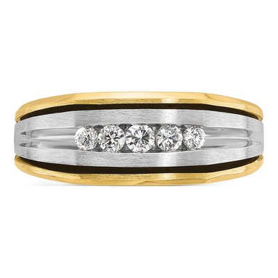 Men's 10K Two-Tone Gold 1/4 ct tw Diamond Ring – view 4