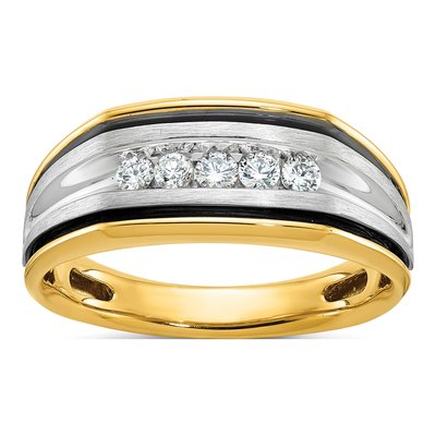 Men's 10K Two-Tone Gold 1/4 ct tw Diamond Ring