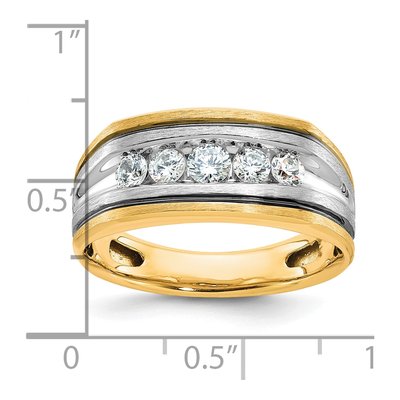 Men's 10K Two-Tone Gold 5-Stone Diamond Ring Mounting – view 3