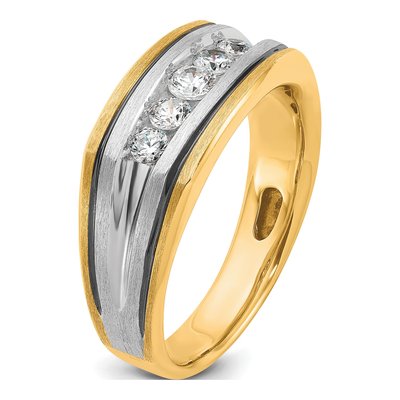 Men's 10K Two-Tone Gold 5-Stone Diamond Ring Mounting – view 8