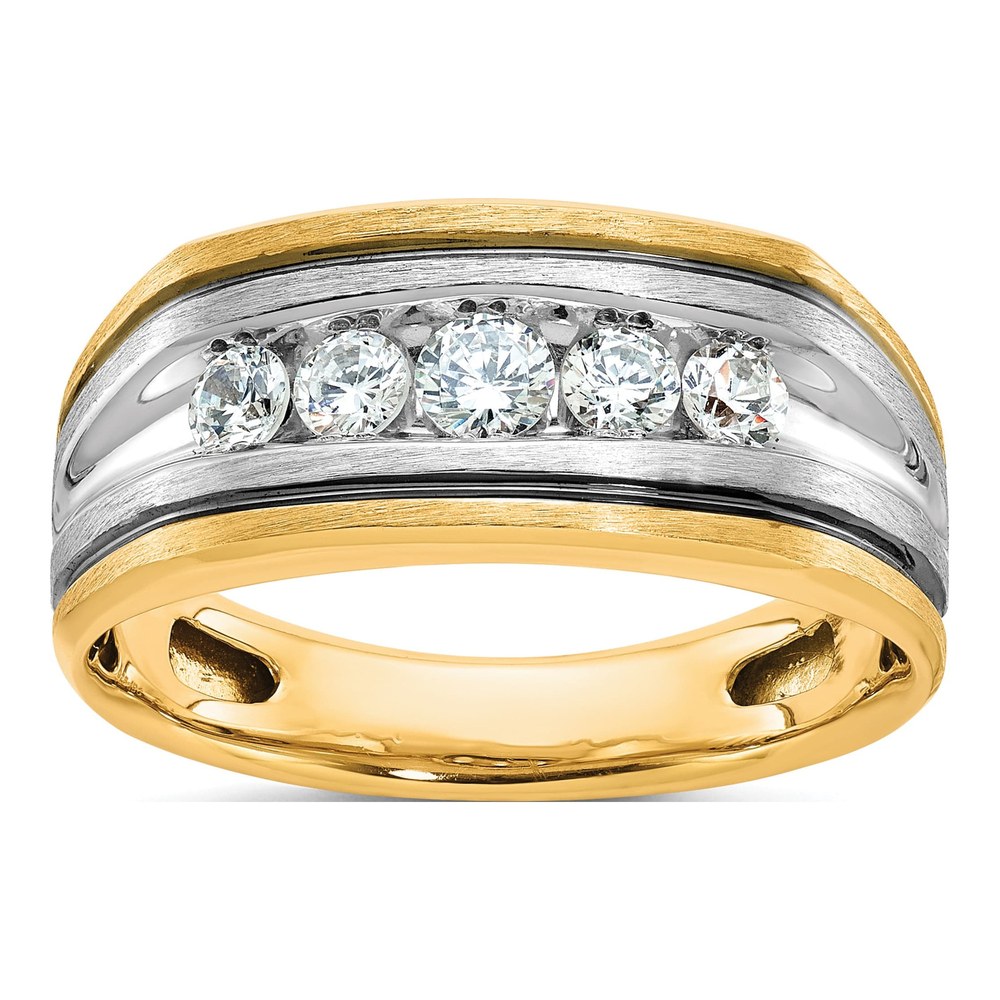 Men's 10K Two-Tone Gold 5-Stone Diamond Ring Mounting