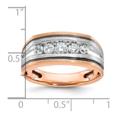 Men's 14K Two-Tone Gold Diamond 5-Stone Ring Mounting – view 3