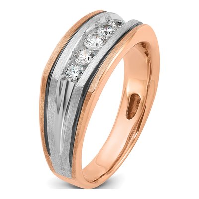 Men's 14K Two-Tone Gold Diamond 5-Stone Ring Mounting – view 8