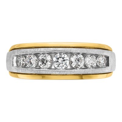Men's 14K Two-Tone Gold 7-Stone Diamond Ring Mounting – view 6