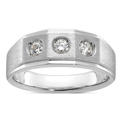 Men's 14K White Gold Diamond Ring Mounting