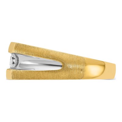Men's 14K Yellow Gold 3-Stone Diamond Ring Mounting – view 5