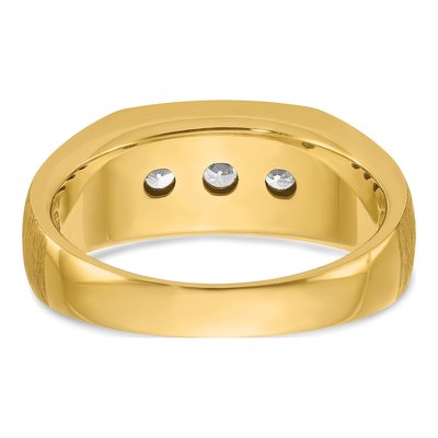 Men's 14K Yellow Gold 3-Stone Diamond Ring Mounting – view 7