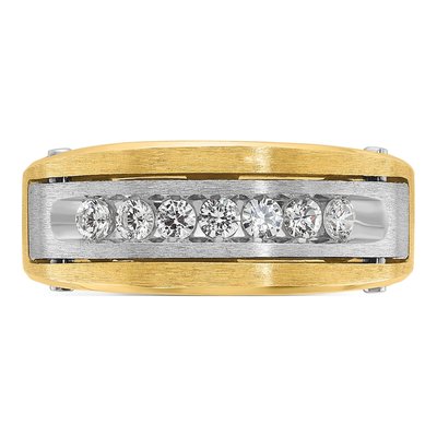 Men's 14K Two-Tone Gold 1/2 ct tw Diamond 7-Stone Ring – view 6