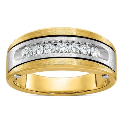 Men's 14K Two-Tone Gold 1/2 ct tw Diamond 7-Stone Ring