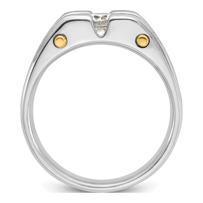 Men's 10K Two-Tone Gold 3-Stone Diamond Ring Mounting – view 2