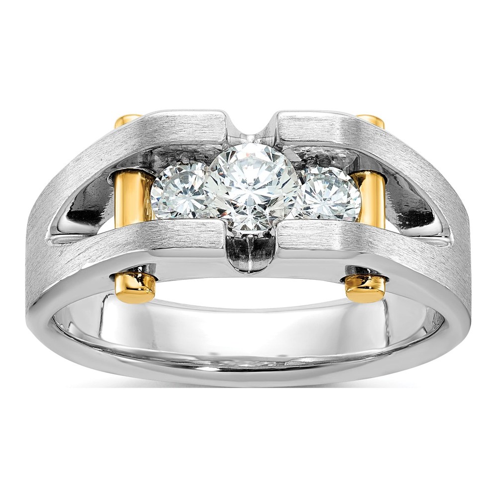 Men's 10K Two-Tone 3-Stone Diamond Ring
