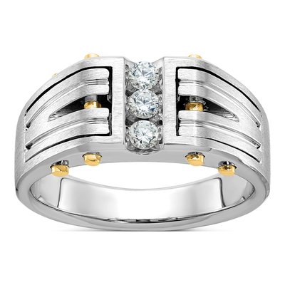 Men's 14K Two-Tone Gold Diamond Ring Mounting