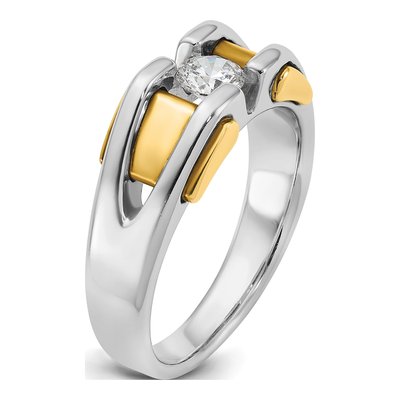 Men's 10K Two-Tone Gold Diamond Ring Mounting – view 8