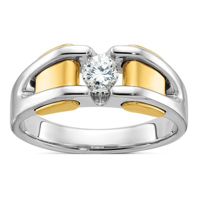 Men's 10K Two-Tone Gold Diamond Ring Mounting