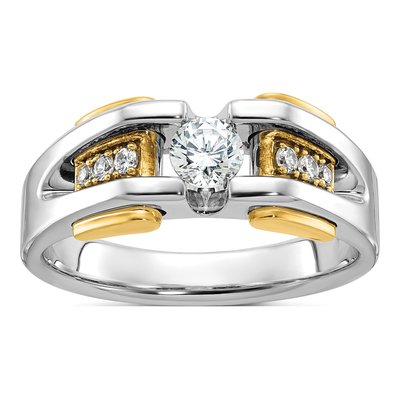 Men's 14K Two-Tone Gold Diamond Ring Mounting