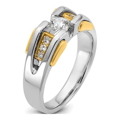 Men's 14K Two-Tone Gold 1/2 ct tw Lab-Grown Diamond Ring – view 6