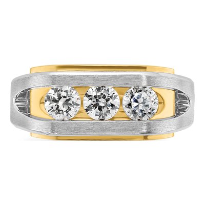 Men's 14K Two-Tone Gold 3-Stone Ring Mounting – view 4