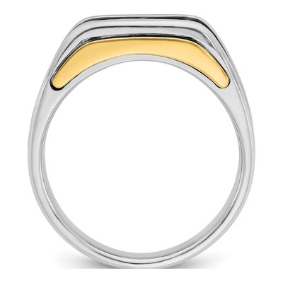 Men's 14K Two-Tone Gold Diamond 3-Stone Ring Mounting – view 3