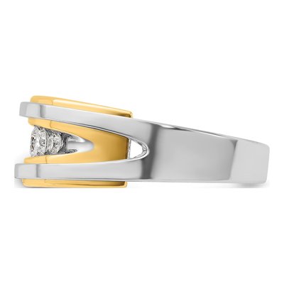 Men's 14K Two-Tone Gold 5-Stone Ring Mounting – view 5