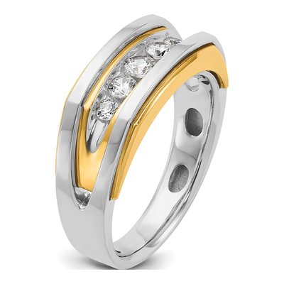 Men's 14K Two-Tone Gold 5-Stone Ring Mounting – view 8