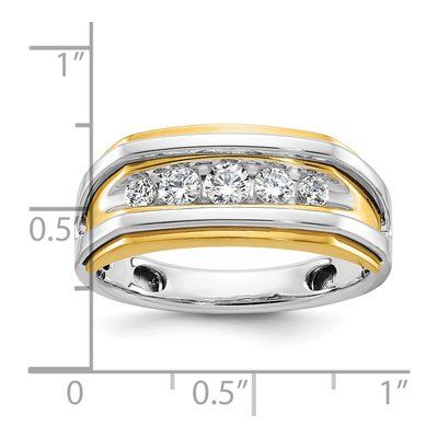 Men's 14K Two-Tone Gold 1/2 ct tw Diamond 5-Stone Ring – view 3