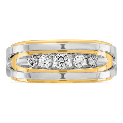 Men's 14K Two-Tone Gold 1/2 ct tw Diamond 5-Stone Ring – view 6