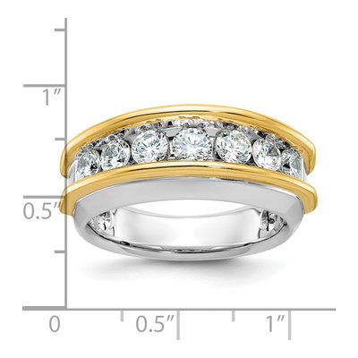 Men's 14K Two-Tone Gold 7-Stone Ring Mounting – view 3