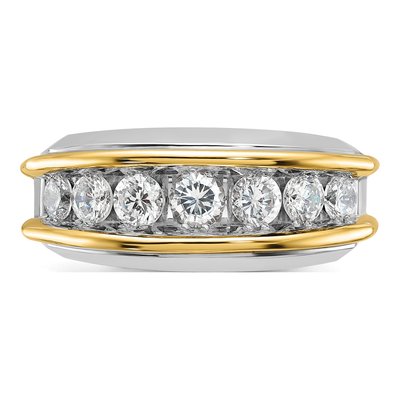 Men's 14K Two-Tone Gold 1.5 ct tw Diamond 7-Stone Ring – view 6