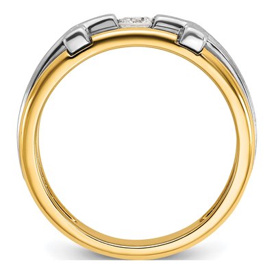 Men's 10K Two-Tone Gold Diamond Cross Ring Mounting – view 2