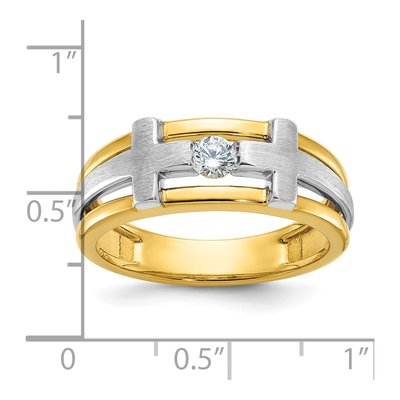 Men's 10K Two-Tone Gold Diamond Cross Ring Mounting – view 3