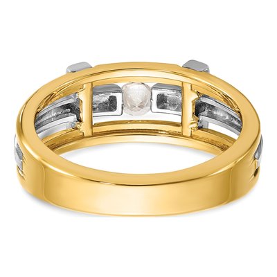 Men's 14K Two-Tone Gold Diamond Cross Ring Mounting – view 7