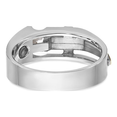 Men's 10K Two-Tone Gold Diamond Cross Ring Mounting – view 7