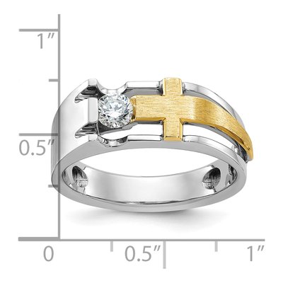Men's 14K Two-Tone Gold Cross Ring Mounting – view 3