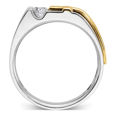 Men's 14K Two-Tone Gold 1/3 ct tw Diamond Cut-Out Cross Ring – view 2