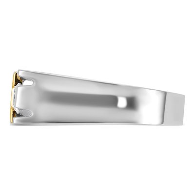 Men's 14K Two-Tone Gold 1/3 ct tw Diamond Cut-Out Cross Ring – view 5