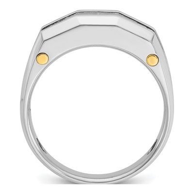 Men's 14K Two-Tone Gold 5-Stone Ring Mounting – view 2