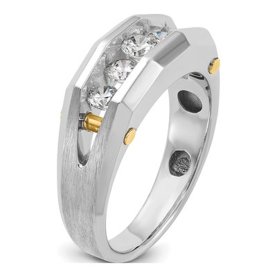 Men's 14K Two-Tone Gold 5-Stone Ring Mounting – view 8