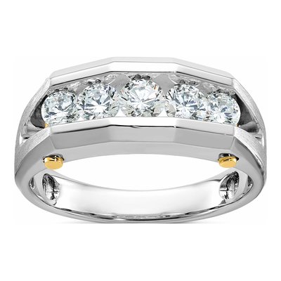 Men's 14K Two-Tone Gold 5-Stone Ring Mounting