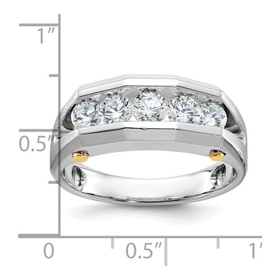 Men's 14K Two-Tone Gold 1 ct tw Diamond Channel-Set 5-Stone Ring – view 3
